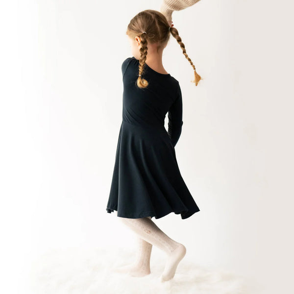 Long Sleeve Twirl Dress - Midnight