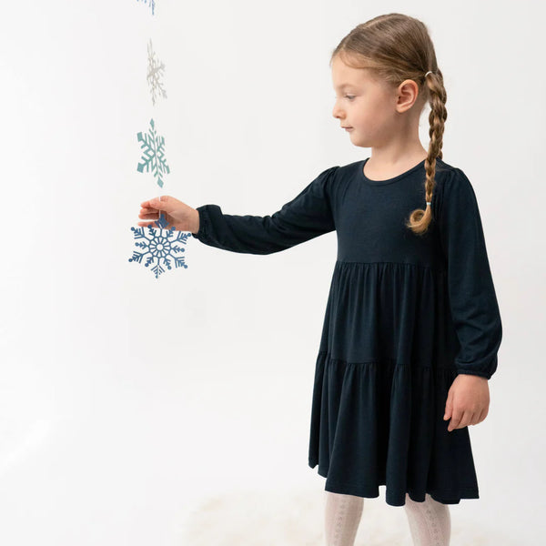 Long Sleeve Twirl Dress - Midnight