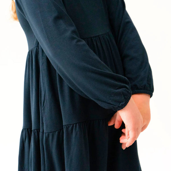 Long Sleeve Twirl Dress - Midnight