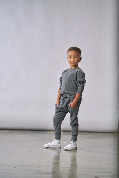 Ribbed Jogger - Heathered Charcoal