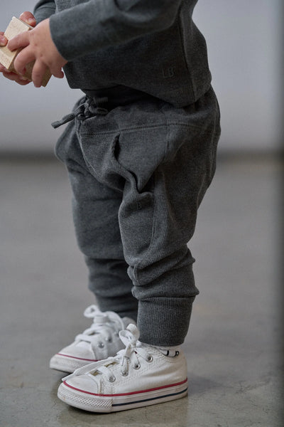 Ribbed Jogger - Heathered Charcoal