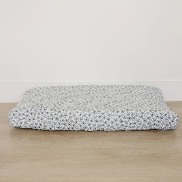 Blue Blossom Muslin Changing Pad Cover