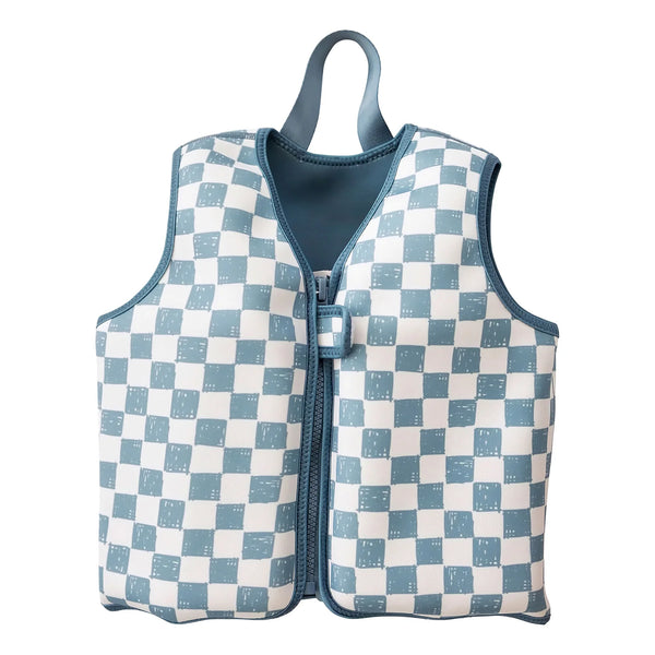 Swim Vest - Blue Checkers