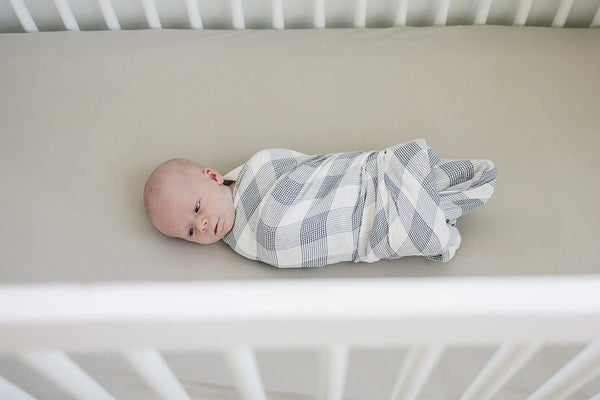 Coastal Plaid Muslin Swaddle Blanket