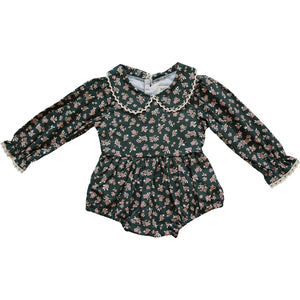 Olive Bloom Bubble Romper