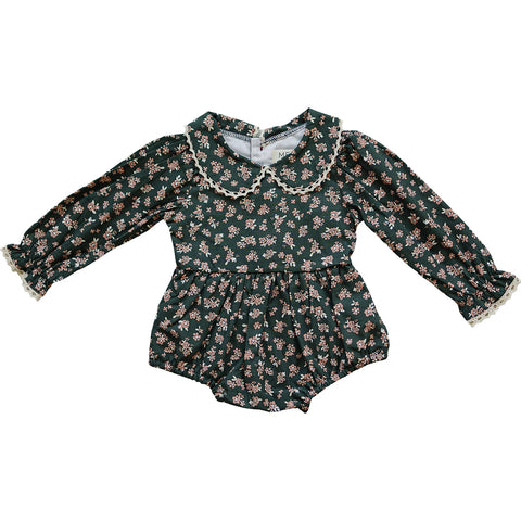 Olive Bloom Bubble Romper
