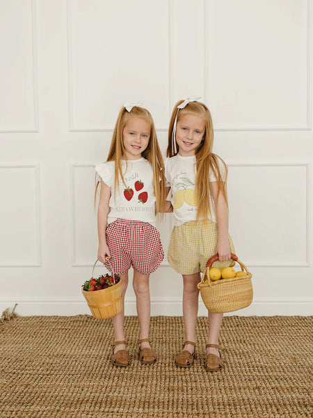 Yellow Gingham Shorts