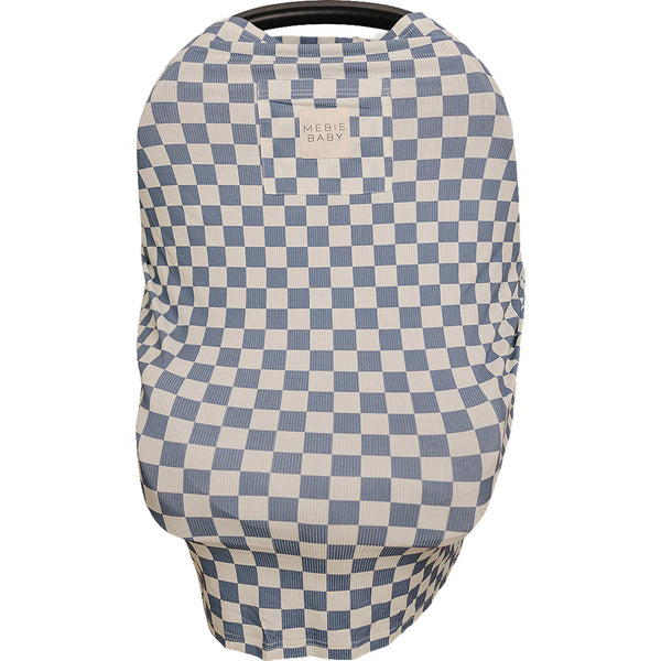 Blue Checkered Ribbed Bamboo Multi-Use Cover