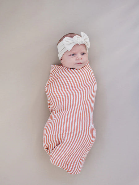 Pink Stripes Muslin Swaddle Blanket
