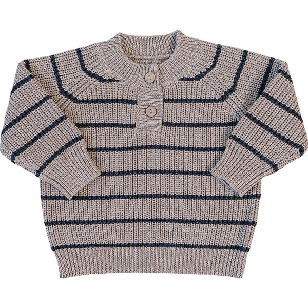 Brown + Charcoal Stripe Knit Sweater