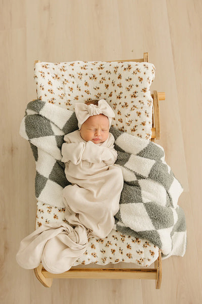 Green Checkered Plush Blanket