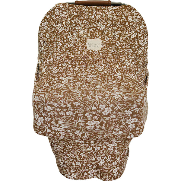 Brown Floral Ribbed Bamboo Multi-Use Cover
