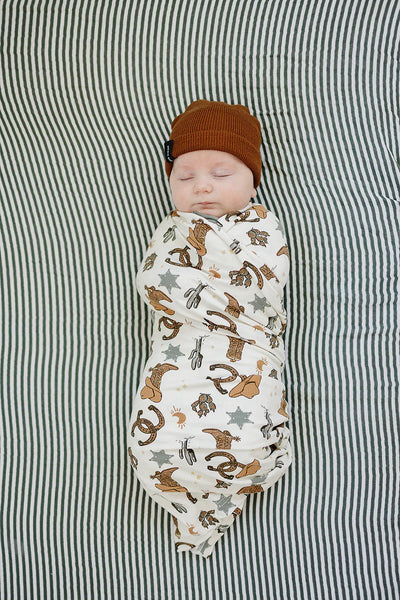 Outlaw Cowboy Ribbed Bamboo Stretch Swaddle