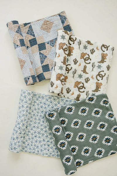 Outlaw Cowboy Muslin Swaddle Blanket