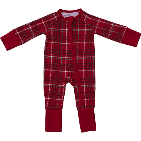 Red Plaid Bamboo Zipper