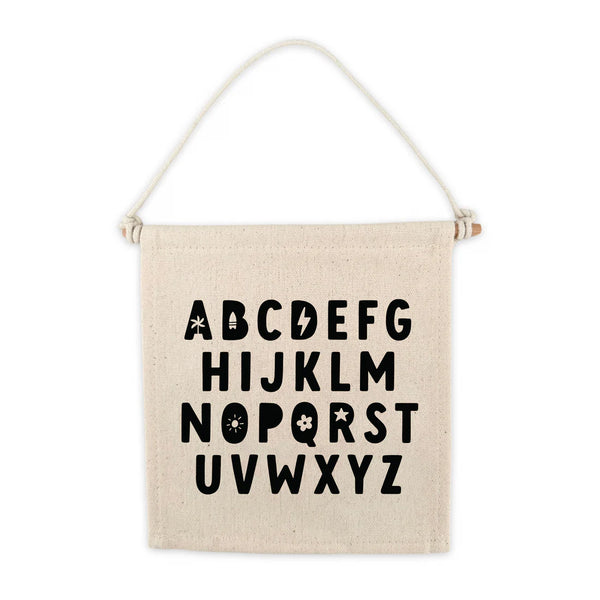 Alphabet Canvas Hang Sign - Black