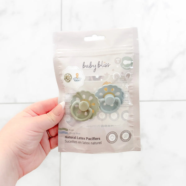 Natural Latex Pacifiers - Sage & Dusty Blue