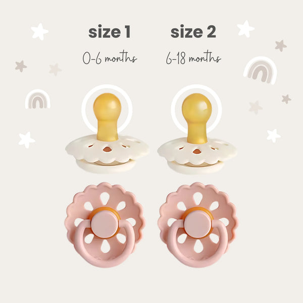 Natural Latex Pacifiers - Blush & Cream