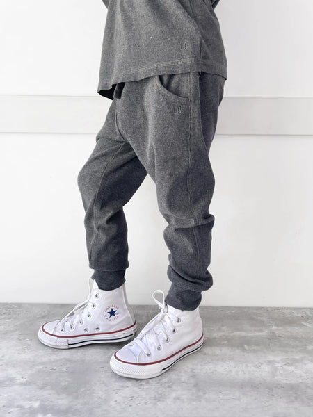 Ribbed Jogger - Heathered Charcoal