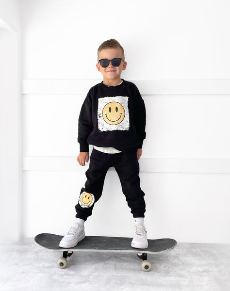 Smiley Elevated Sweatpant - Black