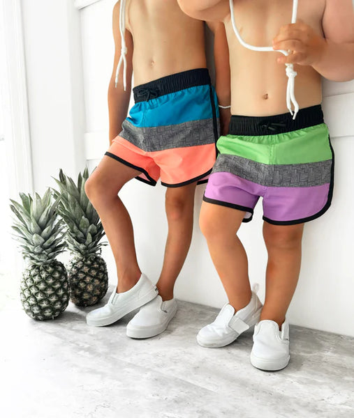 Block Swim Short - Neon Pink