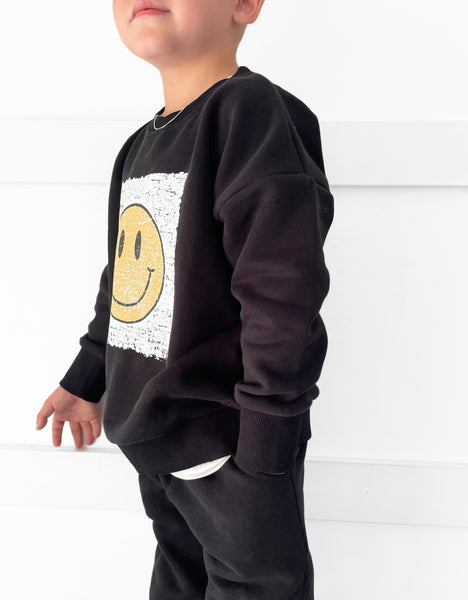 Smiley Elevated Crewneck - Black