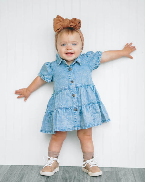 Short Sleeve Chambray Dress