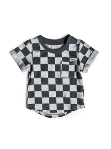 Pocket Tee - Pewter Check
