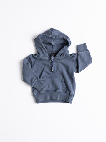 Quarter Zip Hoodie - Navy Wash