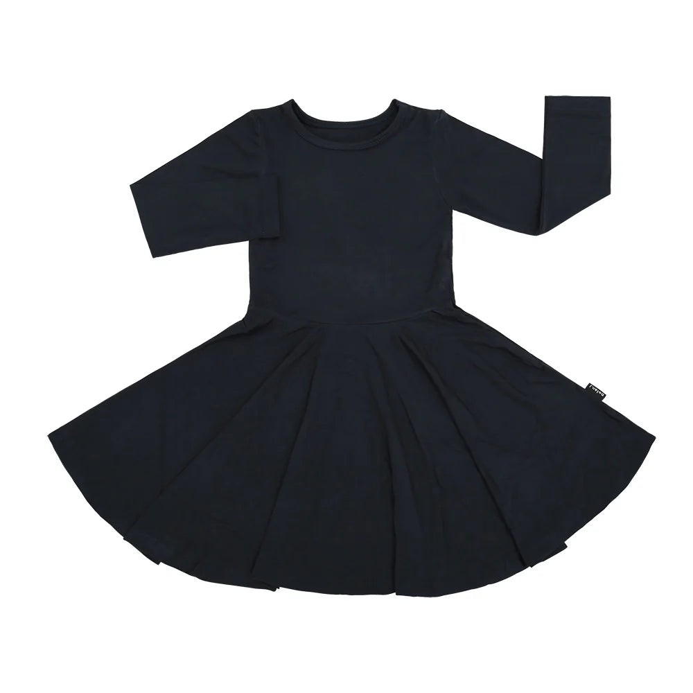 Long Sleeve Twirl Dress - Midnight