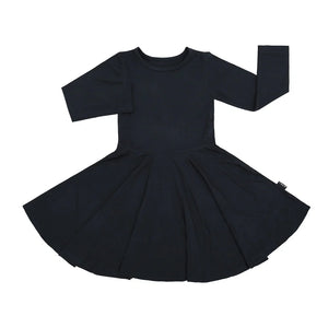 Long Sleeve Twirl Dress - Midnight