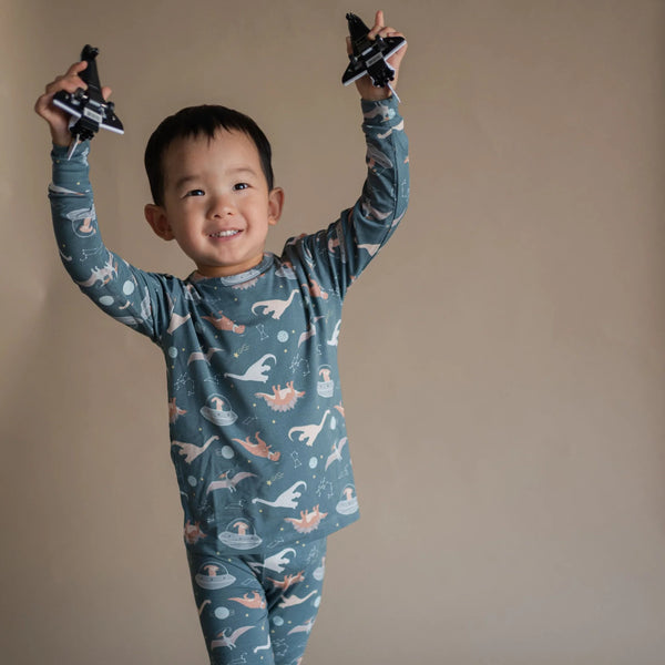 Dinos Bamboo Two-Piece Pajamas