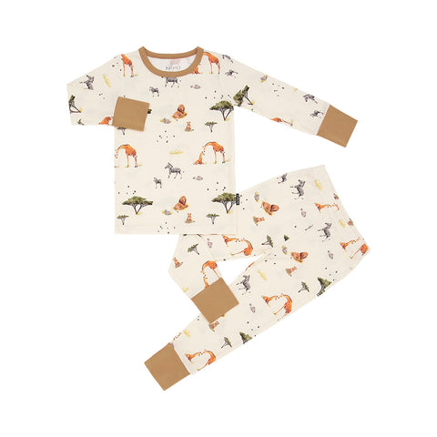 Long Sleeve PJ Set - Safari