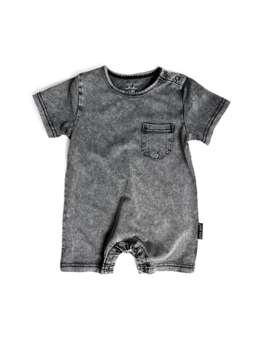 Acid Wash Shorty Romper