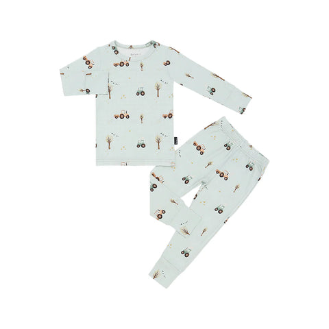 Long Sleeve PJ Set - Tractors