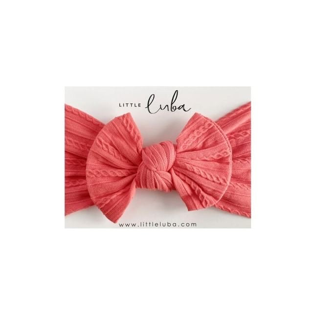 Cable Knit Headband- Coral