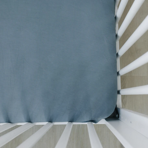 Dusty Blue Stretch Crib Sheet