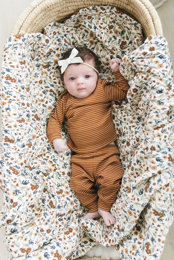 Harvest Floral Muslin Swaddle Blanket