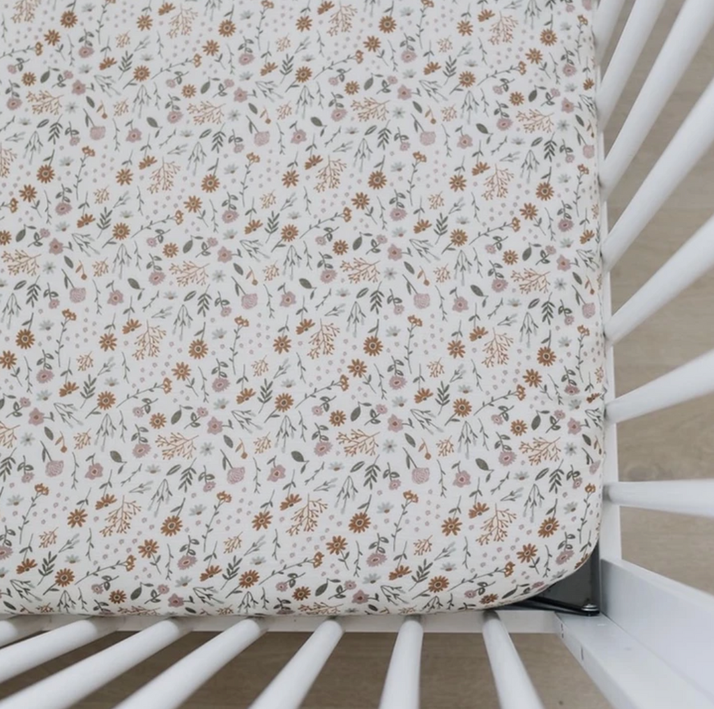 Meadow Floral Crib Sheet Boka Boutique