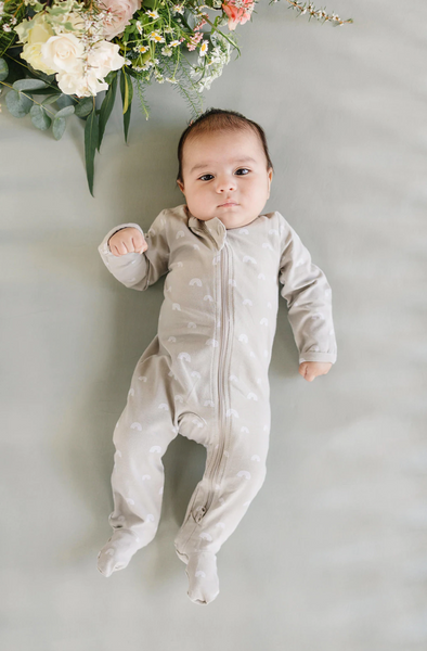 Sand Rainbow Zipper Romper