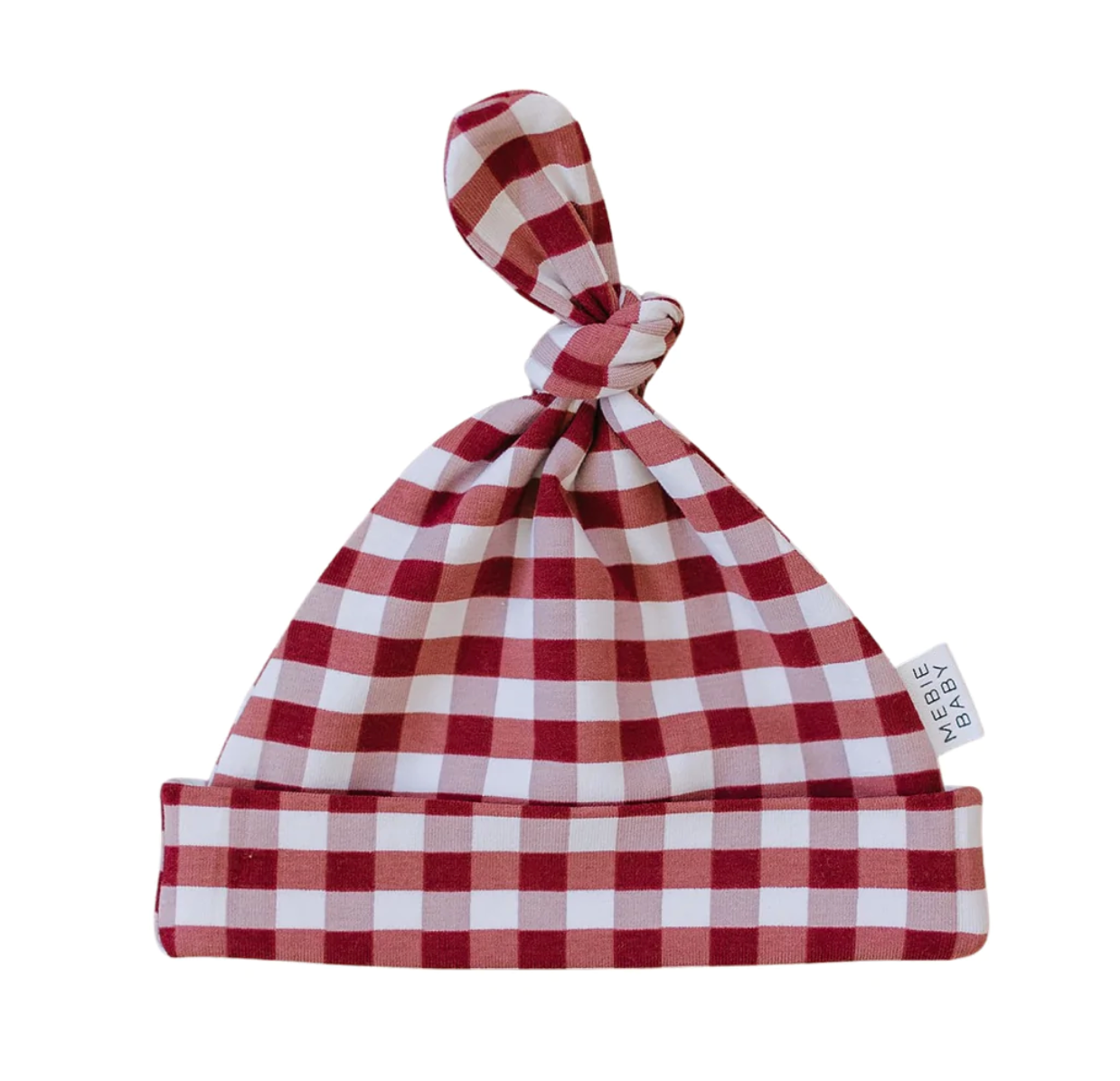 Red Gingham Newborn Knot Hat