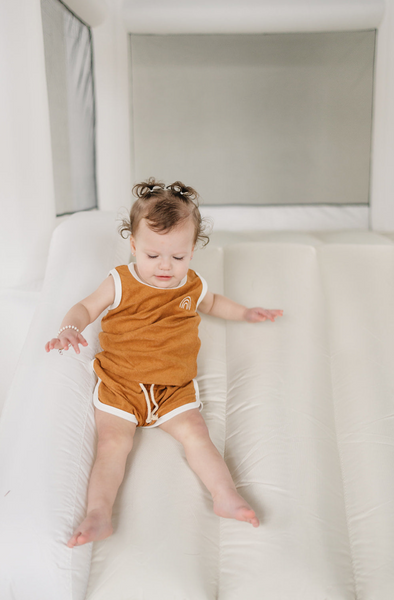 Terry Cloth Short Set - Mustard