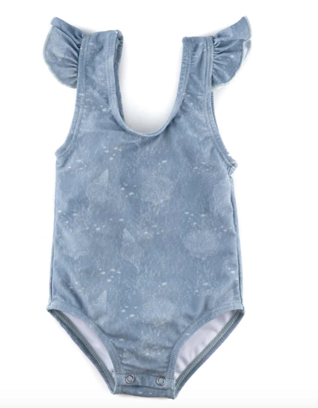 Ruffle Shoulder One Piece - Cove