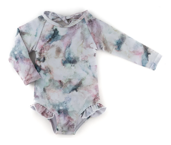 Ruffle Rashguard Suit- River