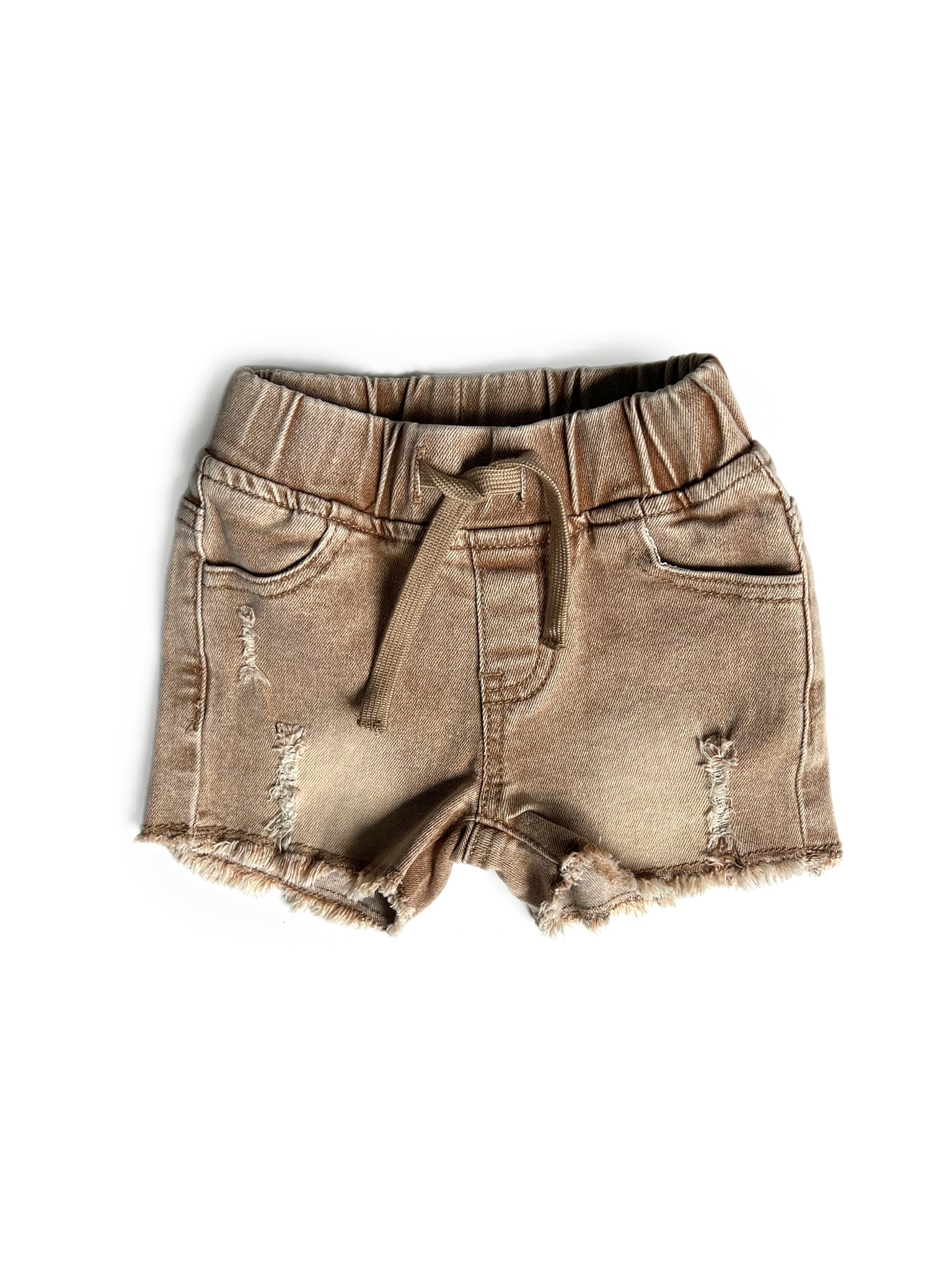 Cut Off Denim Shorts - Camel Wash