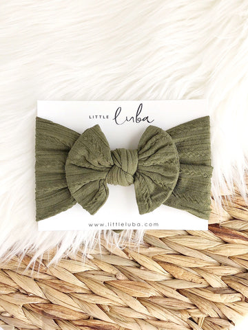 Cable Knit Headband - Olive